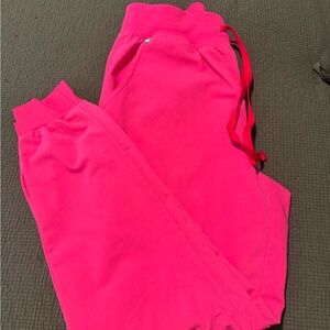 Figs Pink High Waisted Zamora Joggers